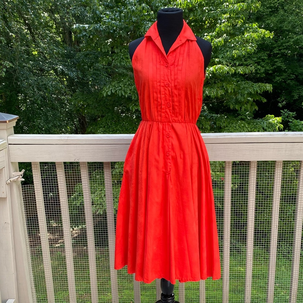Vintage 70s does 50s Button Front Summer Day Dress